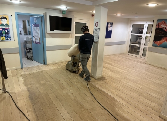 Parket tijdens renovatie